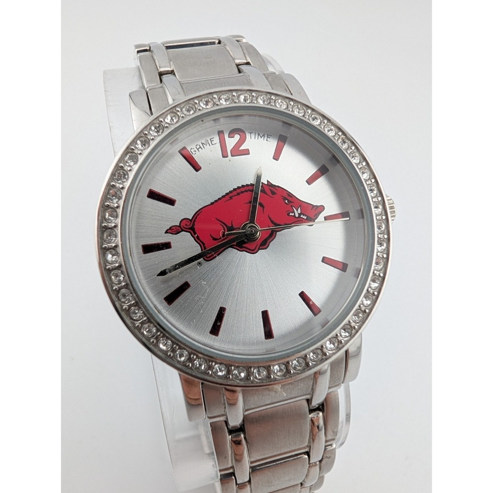 Game Time Arkansas Razorbacks Watch Women 32mm Case 7.25" Band- New Battery